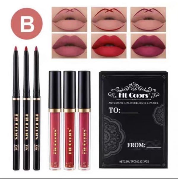 Fit Colors Gift set of matte lip glosses with pencil tone B